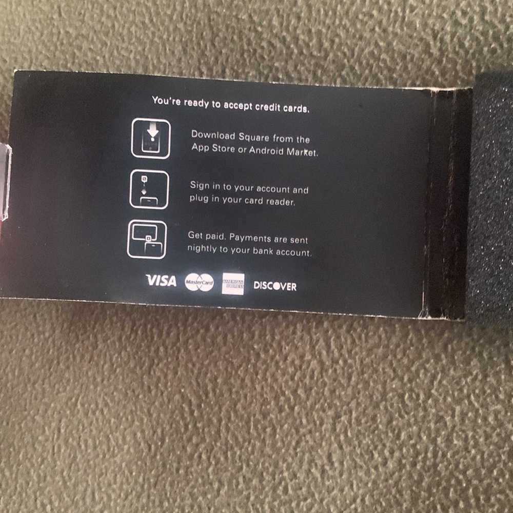 NIB Square card reader for mag stripe. Headset jack. White. Approx 1” x 1 3/4” - Picture 3 of 10
